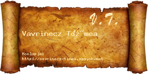 Vavrinecz Tímea névjegykártya