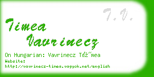 timea vavrinecz business card